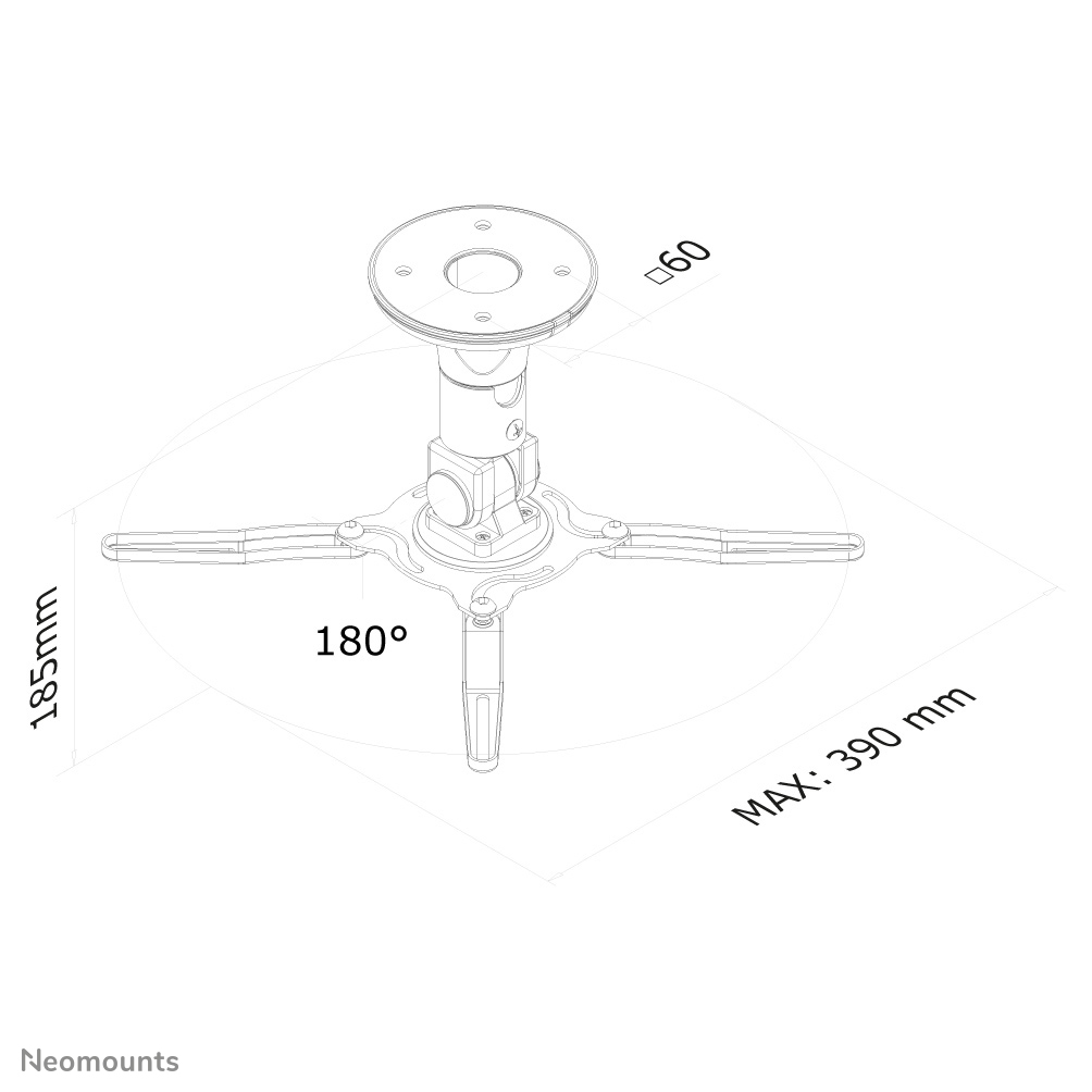 Neomounts BEAMER-C50 Beamer Deckenhalterung - H 18,5 cm - volle Bewegung